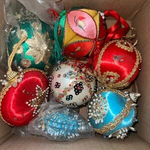 Vintage 1960s beaded push pin ornaments